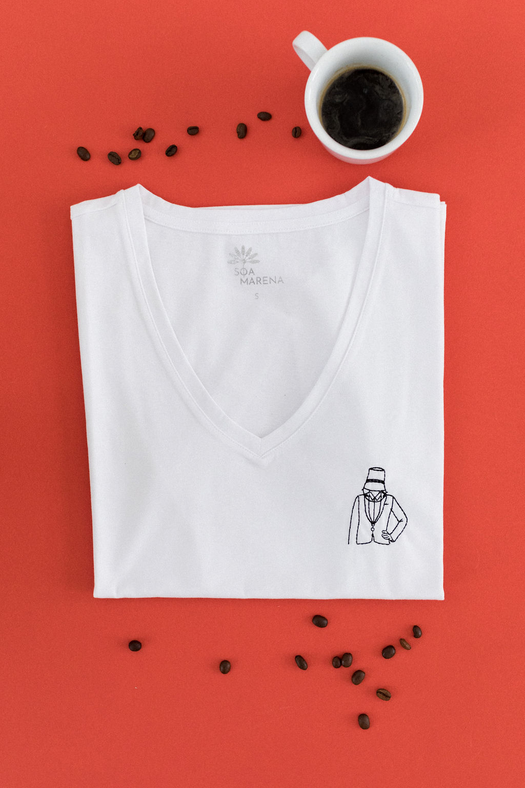 Tee-shirt brodé Nuit blanche blanc 100% coton bio