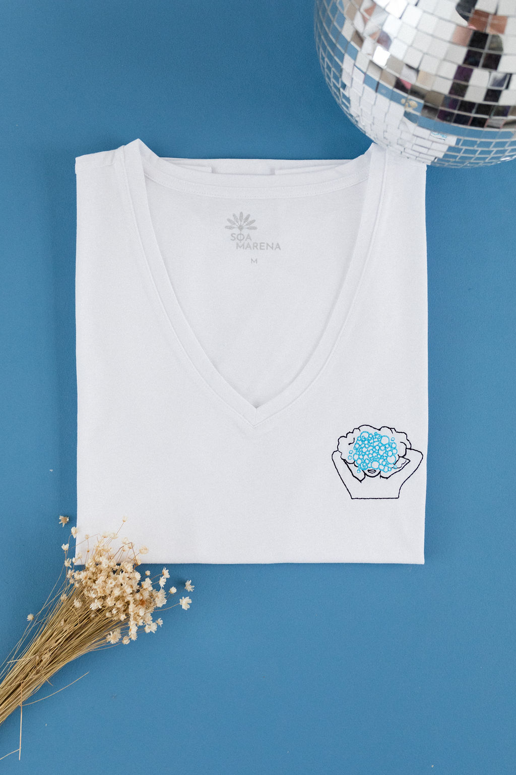Tee-shirt brodé Rêverie blanc 100% coton bio