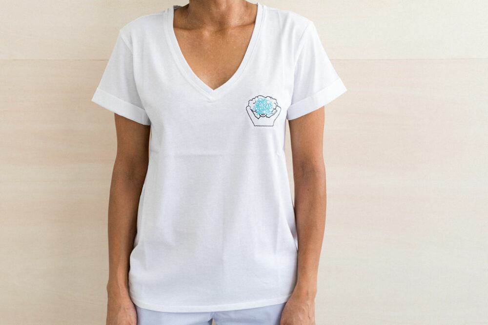 Tee-shirt brodé Rêverie blanc 100% coton bio